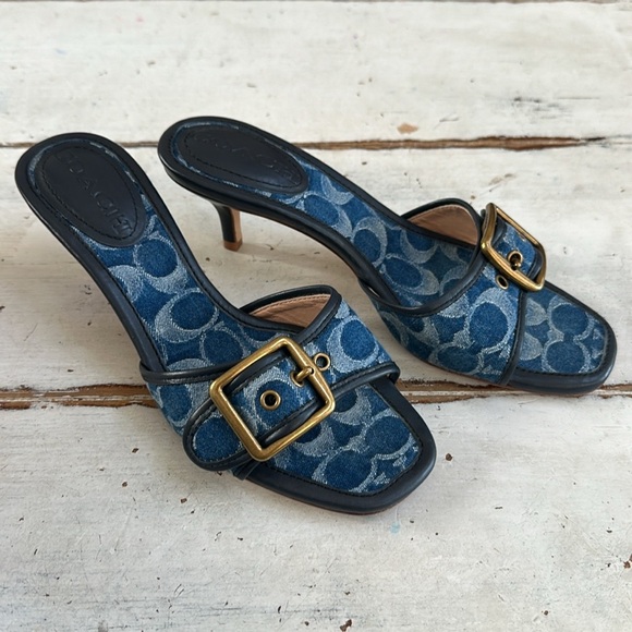 Coach Margot Signature Denim Sandal size 6.5 - Picture 2 of 7